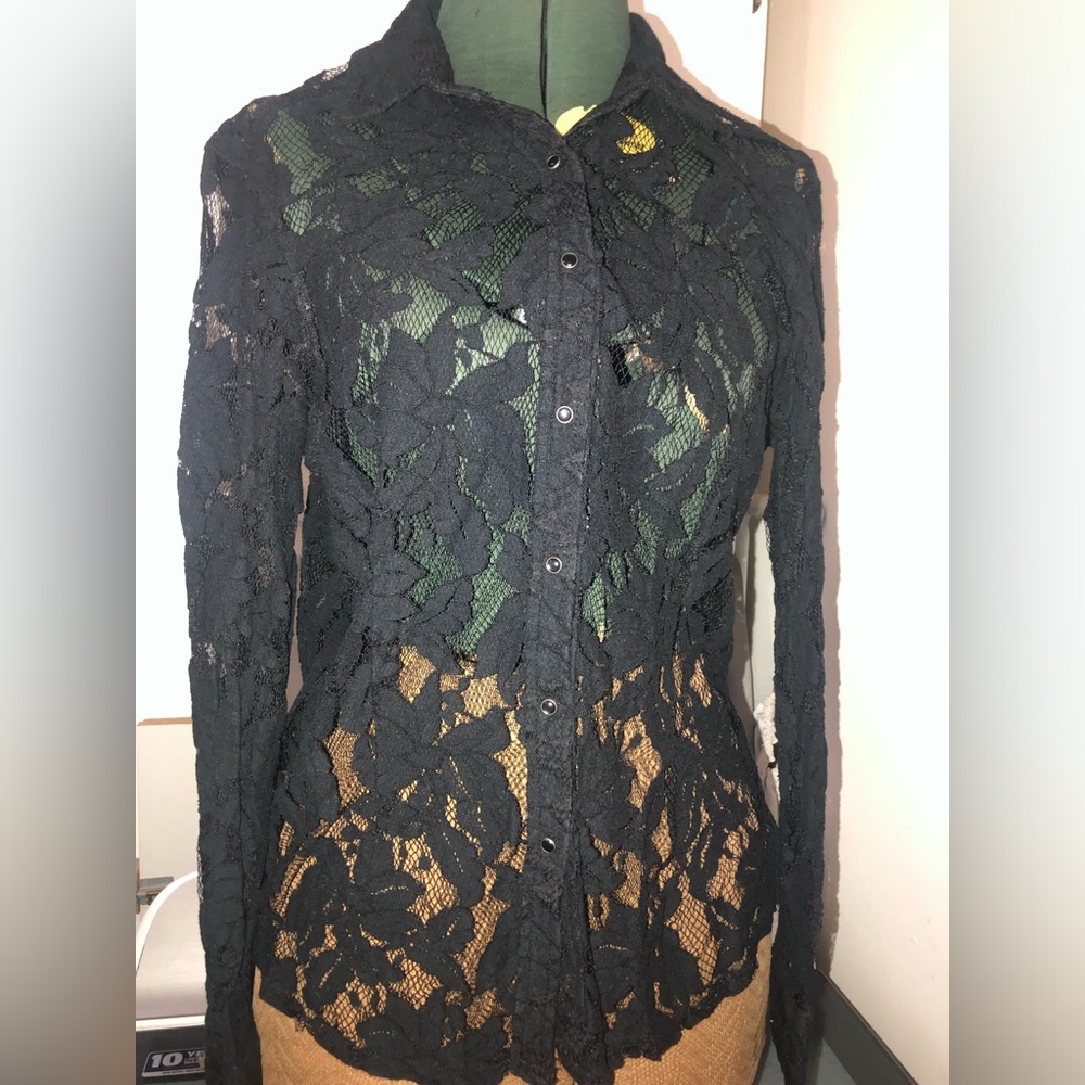 Lace Button Up Blouse
